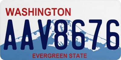 WA license plate AAV8676