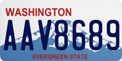 WA license plate AAV8689