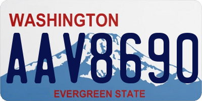WA license plate AAV8690