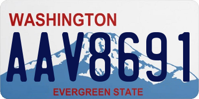 WA license plate AAV8691