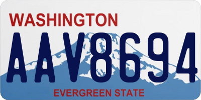 WA license plate AAV8694