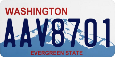 WA license plate AAV8701