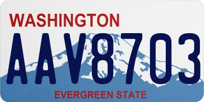 WA license plate AAV8703
