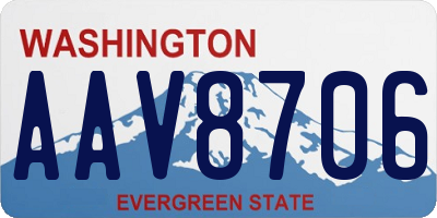 WA license plate AAV8706