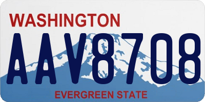 WA license plate AAV8708