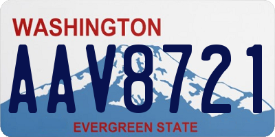 WA license plate AAV8721