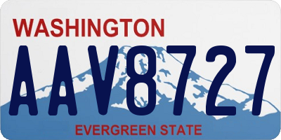 WA license plate AAV8727
