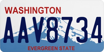 WA license plate AAV8734