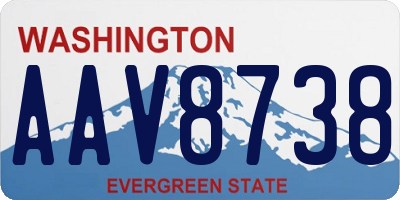 WA license plate AAV8738
