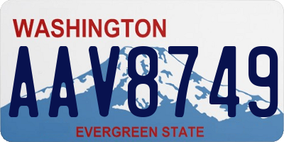WA license plate AAV8749