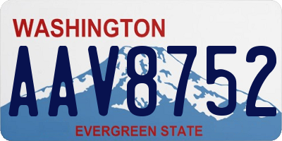 WA license plate AAV8752