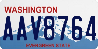 WA license plate AAV8764