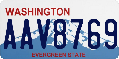 WA license plate AAV8769