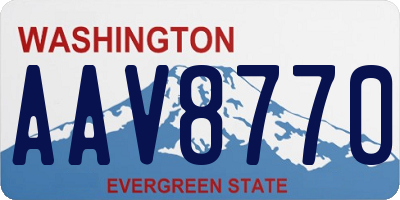 WA license plate AAV8770