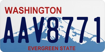 WA license plate AAV8771