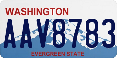 WA license plate AAV8783