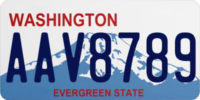 WA license plate AAV8789