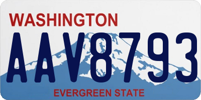 WA license plate AAV8793