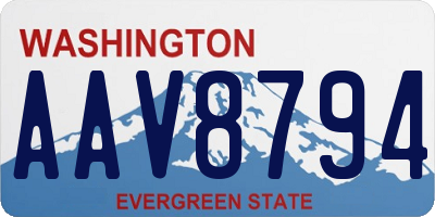 WA license plate AAV8794