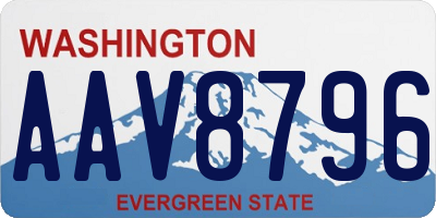 WA license plate AAV8796