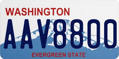 WA license plate AAV8800
