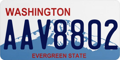WA license plate AAV8802