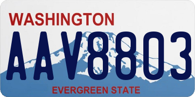 WA license plate AAV8803