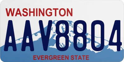 WA license plate AAV8804