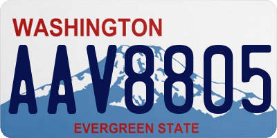 WA license plate AAV8805