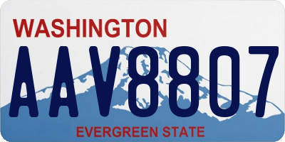 WA license plate AAV8807