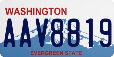 WA license plate AAV8819