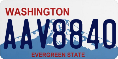 WA license plate AAV8840