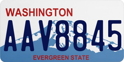 WA license plate AAV8845