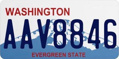 WA license plate AAV8846