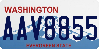 WA license plate AAV8855