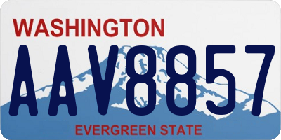 WA license plate AAV8857