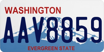 WA license plate AAV8859