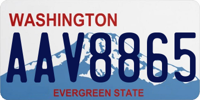 WA license plate AAV8865