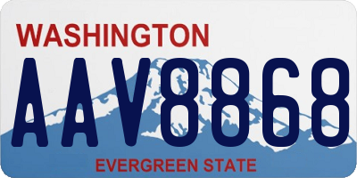 WA license plate AAV8868
