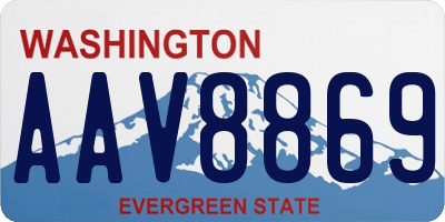 WA license plate AAV8869