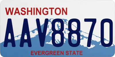 WA license plate AAV8870