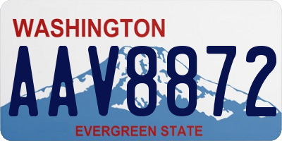 WA license plate AAV8872