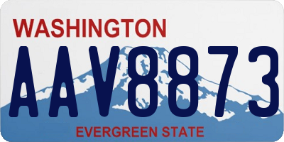 WA license plate AAV8873