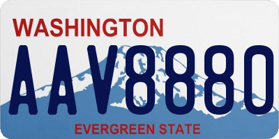 WA license plate AAV8880