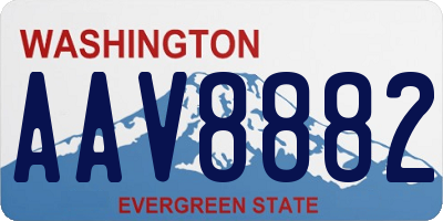 WA license plate AAV8882