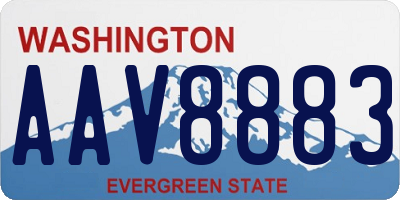 WA license plate AAV8883