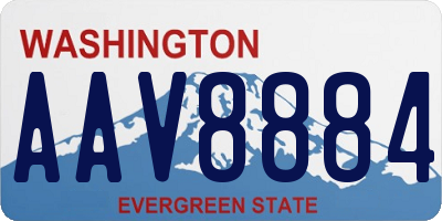 WA license plate AAV8884