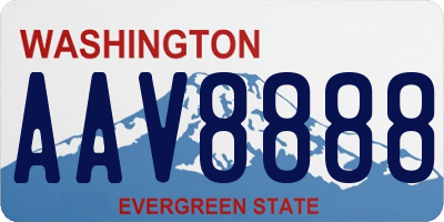 WA license plate AAV8888