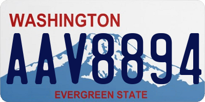WA license plate AAV8894