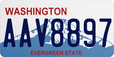 WA license plate AAV8897